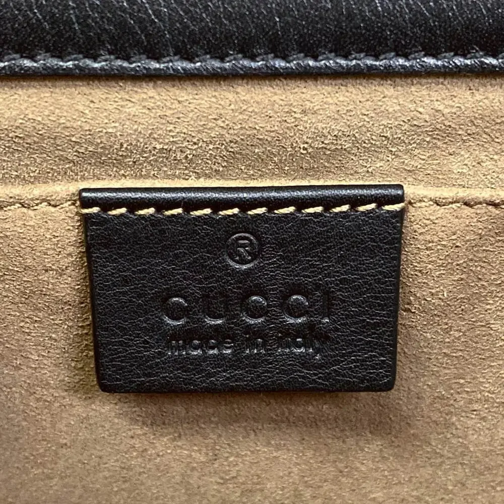 Gucci Padlock Small/Guccitian Shoulder Bag 409487 Black Dark Brown Multi PVC